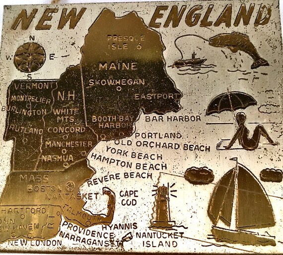 Vintage Map of New England Souvenir Mini Vanity C… - image 3