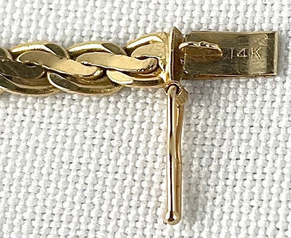 Figure Eight Key Chain Lovely 14K Gold Figure Eight Link Chain with 22 Diamo… - Gem