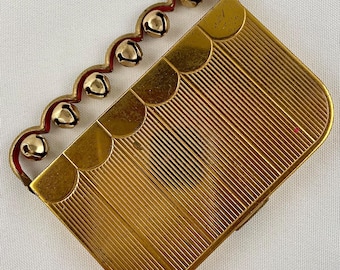 Vintage Coty NY Jingle Bells Compact with 2 Compartments for Rouge and Powder