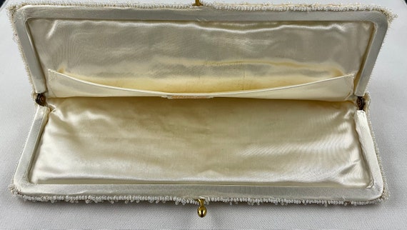 Antique 1920's Pearl Beaded Clutch with Pink, Gre… - image 6