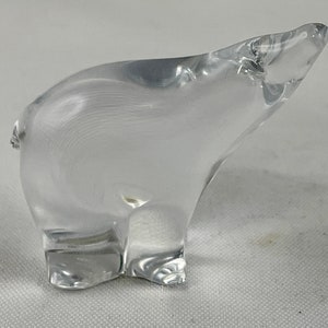 Mid-century Modern Small Clear Glass Polar Bear Figure by Maleras circa 1960&#39;s