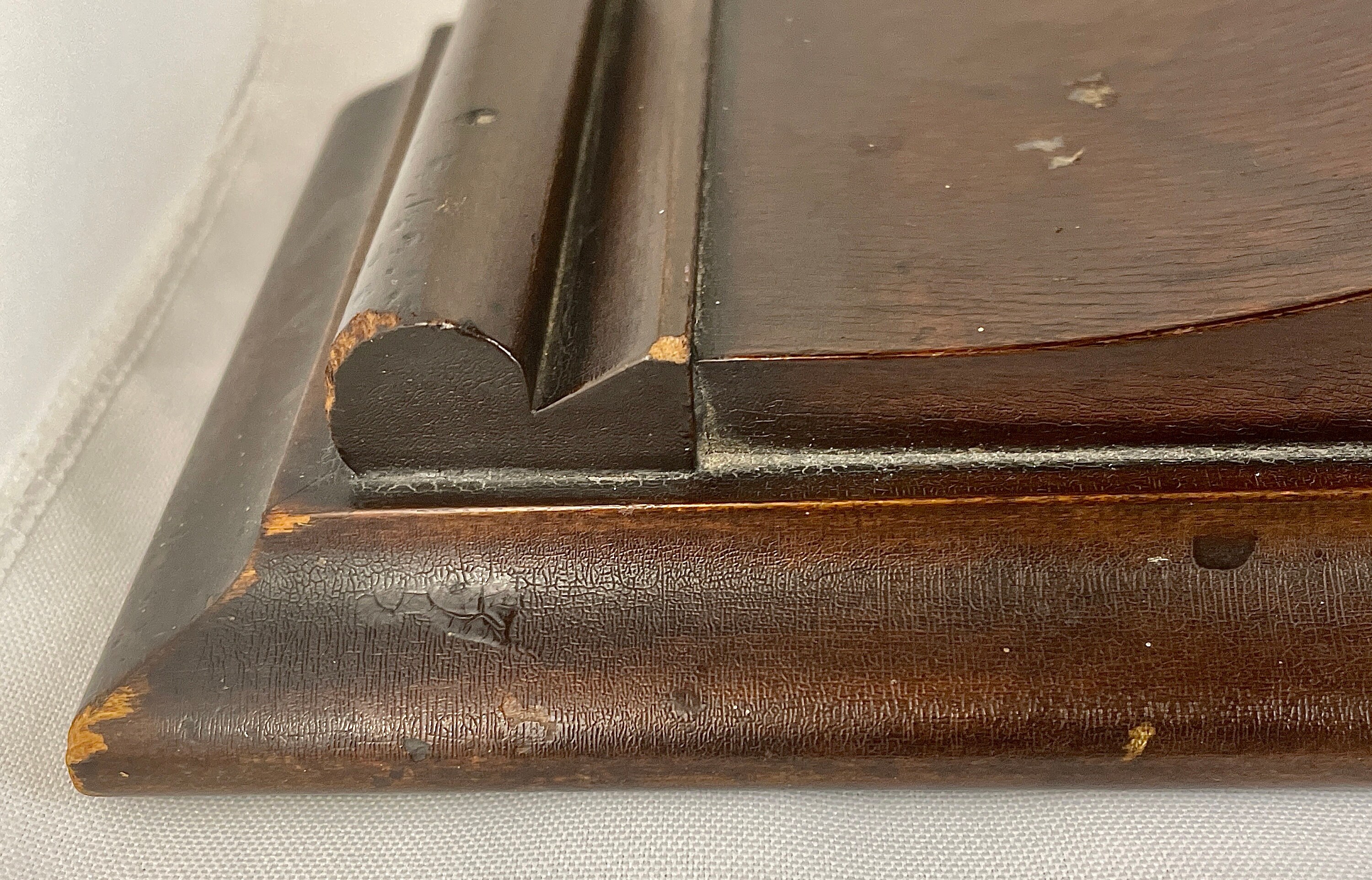 Antique Late 19th Century Ingraham Hathor Dark Wood Tambour Mantle