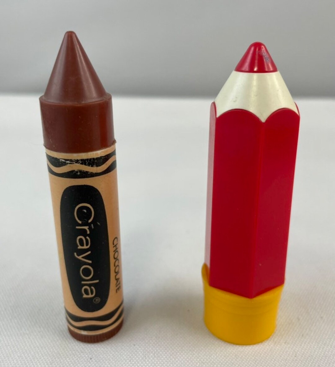 2 Vintage Avon Lip Gloss Holders Chocolate Crayola Crayon Holder and