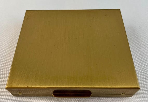 Vintage Rectangular Goldtone Powder Compact Embel… - image 2