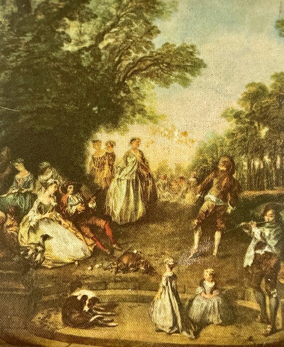 Vintage Vinyl Fabric Rectangular Compact with Gol… - image 2