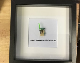 Brother, Yoda Best! Star Wars Yoda Minifigure wall art box frame Great brother birthday, graduation, thank you gift personalised