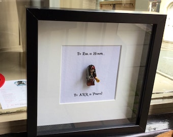 Captain Jack Sparrow Minifigure Art Shadow Box: Pirate Fan Gift