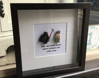 Dad Daddy Papa Birthday Gift Darth Vader Star Wars  Replica Wall Art Box Frame "Luke I am Your Father" Darth Vader figure Father's Day gift