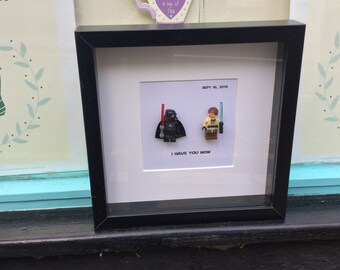 Personalized Star Wars Minifigure Frame: Darth Vader, Obi Wan