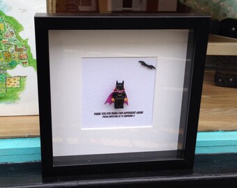 Batgirl Superhero Shadow Box Art - Coworker Leaving Gift