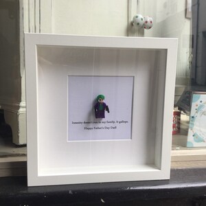 Funny Family gift Dad Brother Uncle Mum Birthday Gift The Joker Box Frame Insanity doesn&#39;t run in my family It gallops