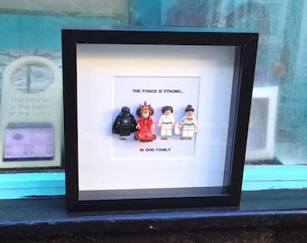 Personalized Star Wars Family Frame, LEGO Figures, Dad Gift