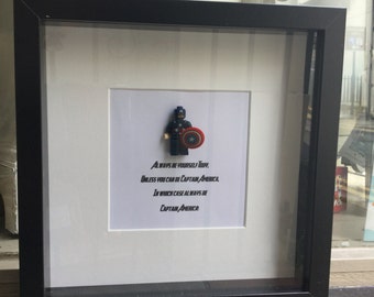 Personlig Captain America Minifigure Shadow Box-ram