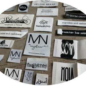 custom clothing labels 1000 High Quality Garment Woven Label Different Fold Ways Use Your Artwork image 4