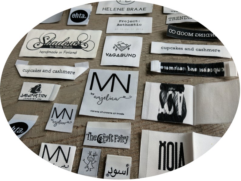custom clothing labels 1000 High Quality Garment Woven Label Different Fold Ways Use Your Artwork image 4