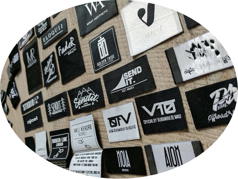 custom clothing labels 1000 High Quality Garment Woven Label Different Fold Ways Use Your Artwork image 5