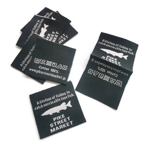 500 Custom Woven Labels Clothing Main Label Side Labels Care Labels for ...