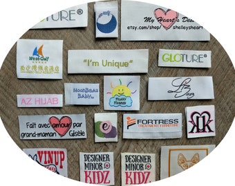 custom clothing labels - 1000 - High Quality - Garment Woven Label - Different Fold Ways- Use Your Artwork