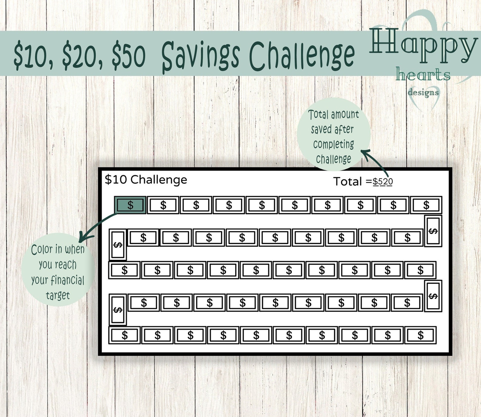 5 Dollar Savings Challenge Printable Fits in A6 Budget Etsy