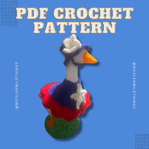 Patriotic Dress Crochet PATTERN for 7" Desk Goose (Digital PDF)
