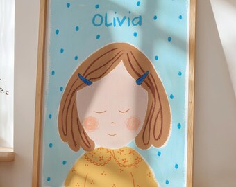 Empowering Minimalist Portrait – Giclée Fine Art Print to Inspire Confidence & Individuality in Girls | Room Print for Tweens | Girl No. 5