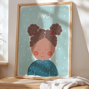 Decorazione Minimalista per Bambine | Illustrazione per Camera Bambina | Ritratto Minimalista | Design Moderno e Unico | Bambina No. 3