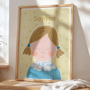Decorazione per Bambine | Ritratto Minimalista per Cameretta | Stampa Ispiratrice | Arte Moderna da Parete | Bambina No 2