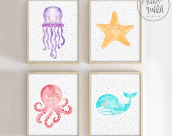 Little Jellyfish SET  - Jellyfish, starfish, octopus and whale