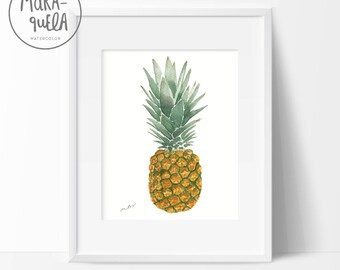 Items Similar To Pineapple Bright Vibrant Colors Watercolor