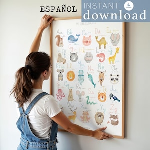 Spanish Animal Alphabet / PRINTABLE / Instant Download / Educational Poster / Kids' Decor / Montessori / Baby Room / Educational poster