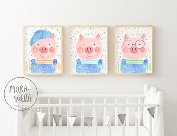 pig themed baby nursery