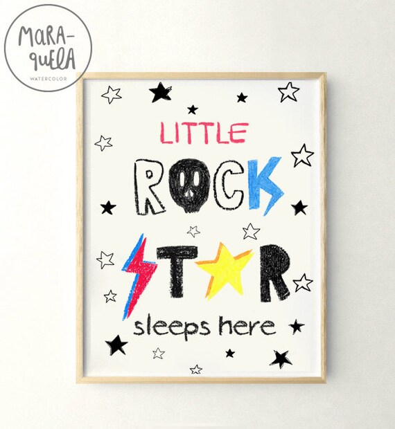 Little Rock Star Sleeps Here Cute Baby Boy Room Born To Be Etsy