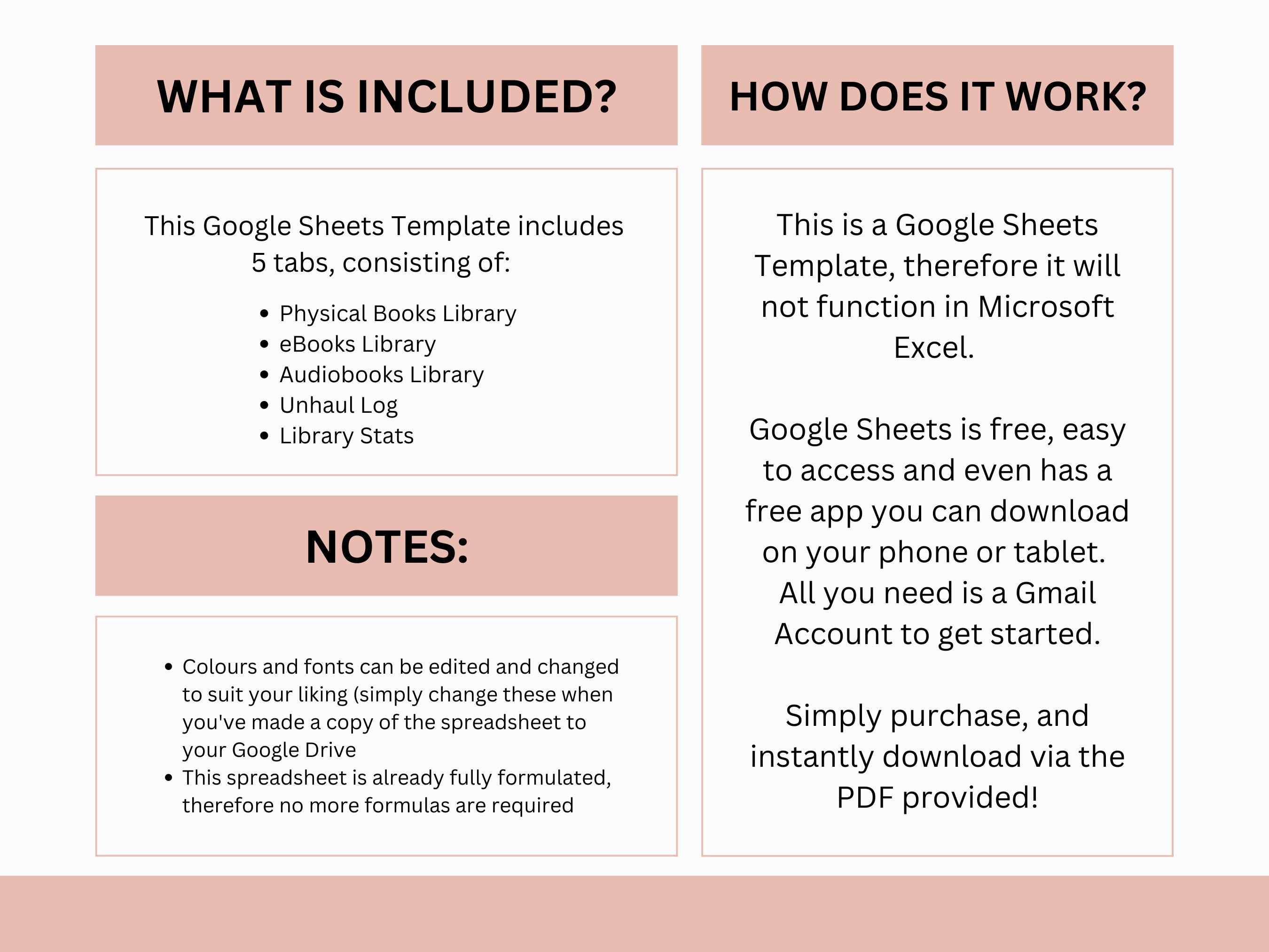 Personal Library Spreadsheet Library Tracker Sheet Google Etsy