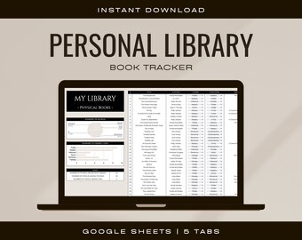 Personal Library Spreadsheet | Library Tracker Sheet | Google Sheets Template | Reading Tracker | Digital Reading Planner | Book Lover Sheet