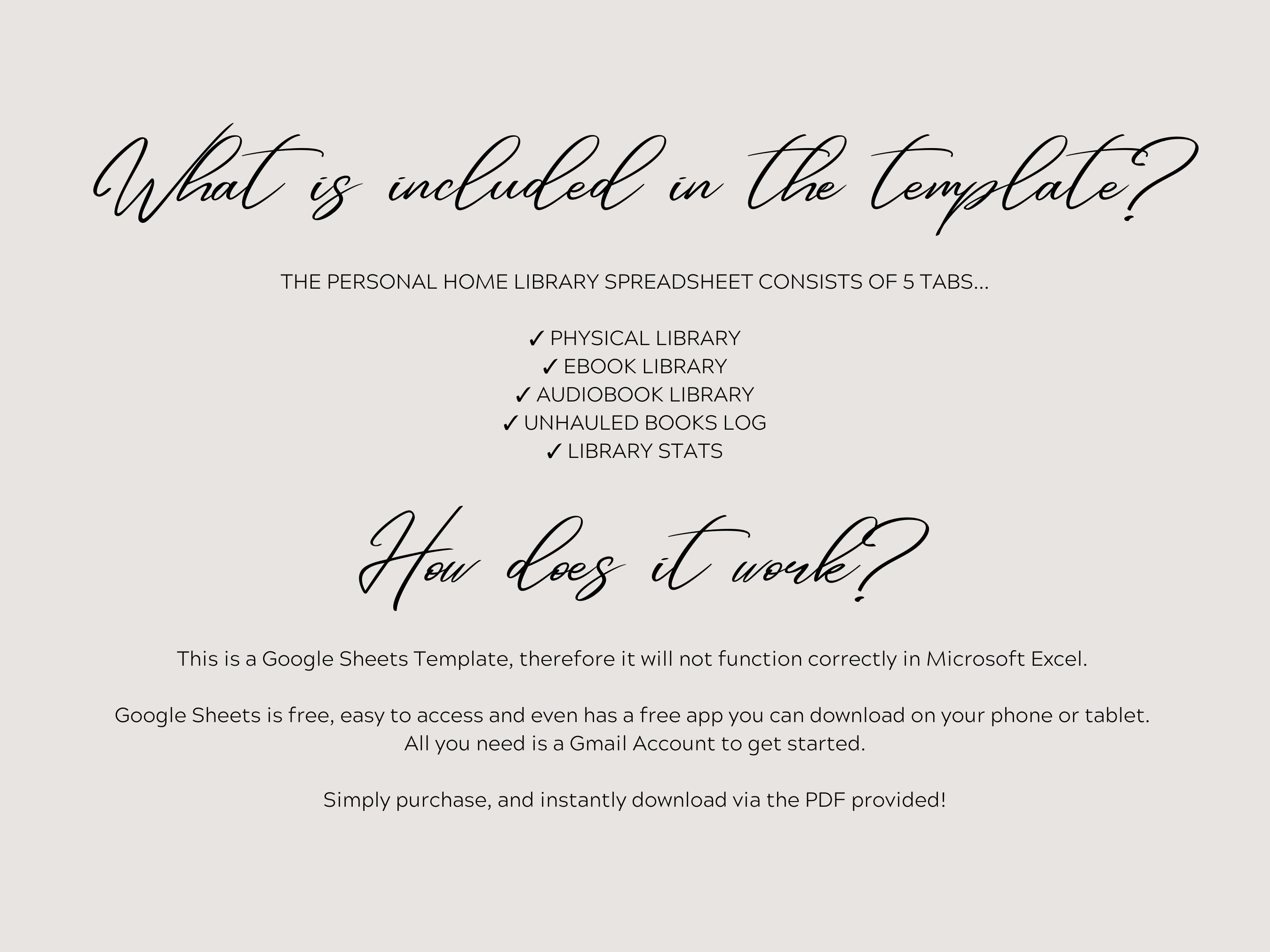 Personal Library Spreadsheet Library Tracker Sheet Google Etsy