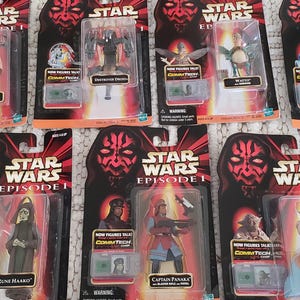 Vintage Star Wars Episode I Action Figure Collection | CommTech Chip Figures | Sealed Vintage Hasbro Phantom Menace Lot