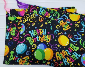 Handmade Reusable Birthday Gift Bags Set of 2 | Fabric Drawstring| Eco Friendly