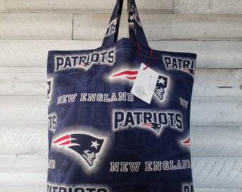 Reusable New England Patriots Football Team Fabric Shopping Tote Bags. Patriot's Sunglasses case, Patriots Fan Gifts Washable & Eco Friendly