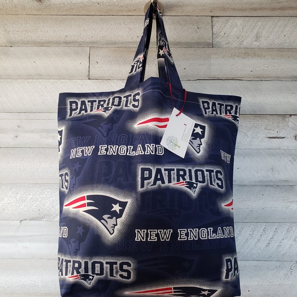 Reusable New England Patriots Football Team Fabric Shopping Tote Bags. Patriot's Sunglasses case, Patriots Fan Gifts Washable & Eco Friendly