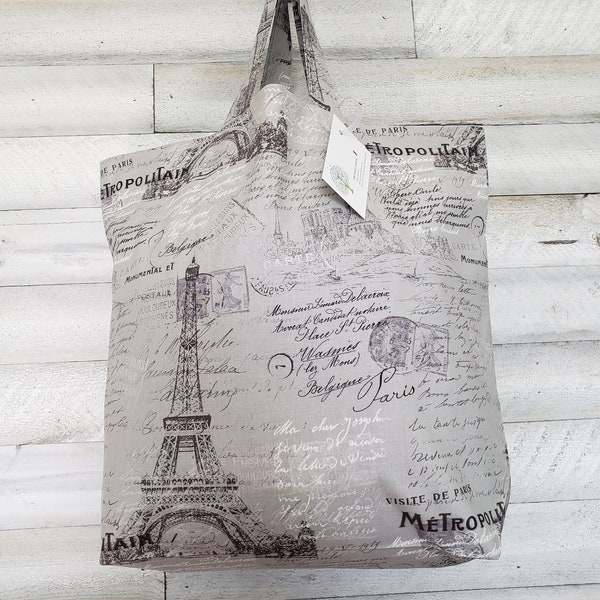 French Market Jute Tote Bag – Extra Large Reusable Grocery Bag With Inner Pocket & Leather Straps - View #2