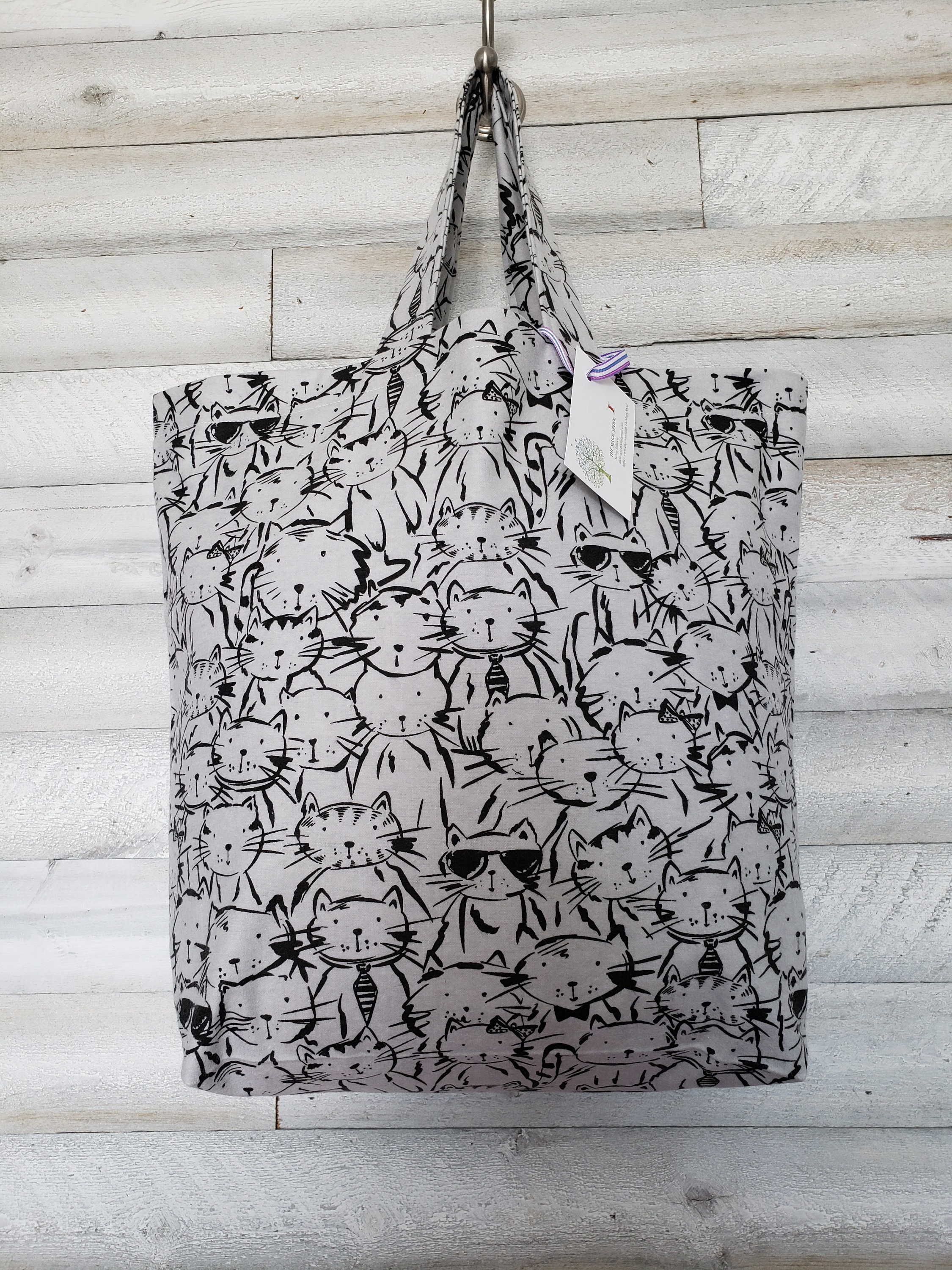 Ikea SACKKARRA Shopping bag tote off-white/black/brown, 744 oz