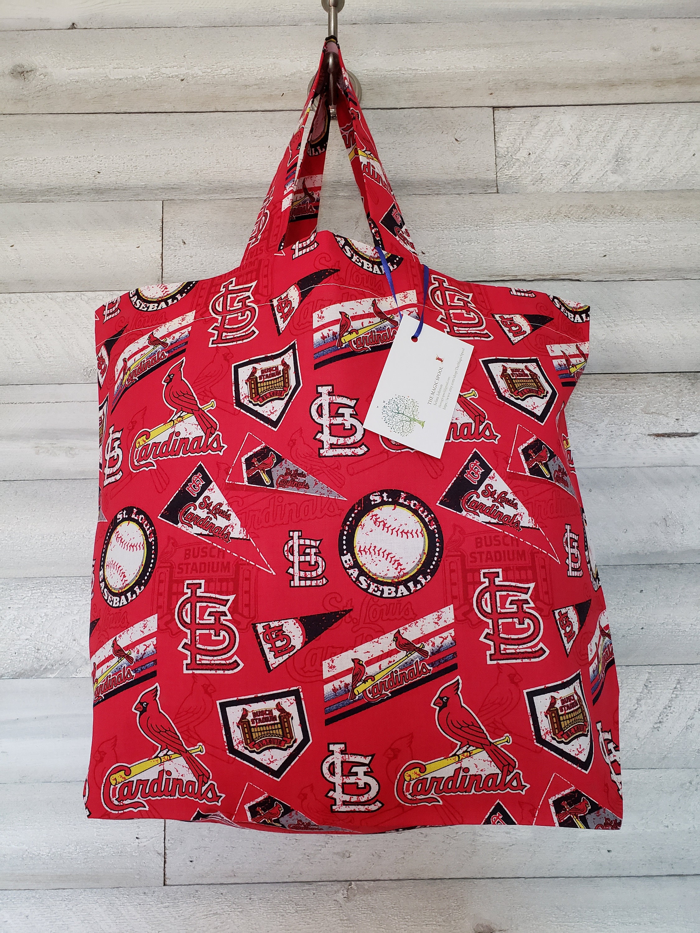 St. Louis Cardinals Reusable Cloth Shopping Tote Bag Fabric 