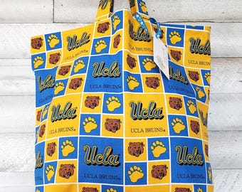 UCLA Bruins Tote Bag, College Fan Gift, Everyday Tote, Handmade Discontinued Team Fabric