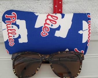 Étui à lunettes de soleil Philadelphia Phillies, étui à lunettes fait main, cadeau pour les fans de baseball