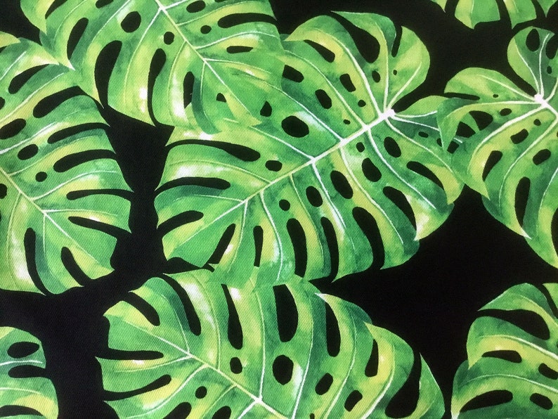 Fabric Market Bag Philodendron Eco Friendly Reusable LINED Cloth Shopping Tote Bag Store Bag lined tropical leaves bag Shopping bag