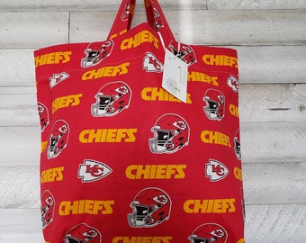 Kansas City Chiefs Reusable Shopping Tote Bag: Handmade Fan Gift