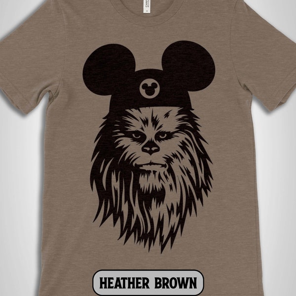 Camiseta de Chewbacca, camiseta de Star Wars, camisetas personalizadas de Disney, camiseta de Chewbacca, camiseta con orejas de Star Wars, camiseta de Galaxy's Edge, camiseta con orejas de Chewbacca, unisex
