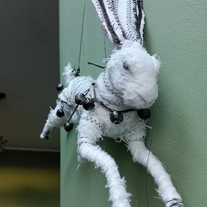 Celtic hare, folklore art doll, hanging soft sculpture, spring sale