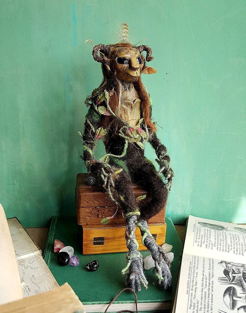 pans labyrinth inspired faun sculpture fairy.chair Ooak fantasy creature art doll fairy fairy