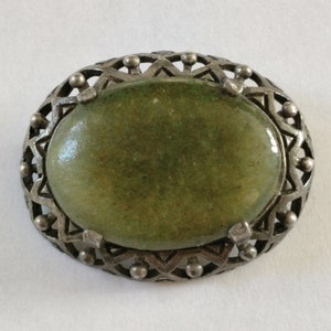 Vintage Miracle agate glass brooch EPJ1003
